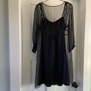 Max Studio 2 Piece Black Silk Party Dress Size M